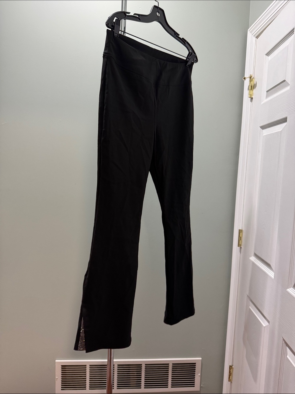 White House Black Market Black Bootcut Flare Pants with studded Side Slit